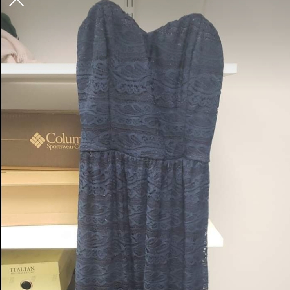 Blue lace long dress